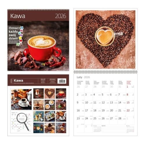 Kalendarz 2026 ścienny 30x30 Kawa HELMA