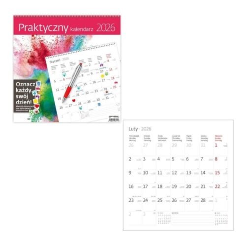 Kalendarz 2026 ścienny 30x30 Praktyczny HELMA
