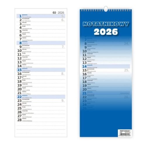 Kalendarz 2026 Slim notatnikowy HELMA