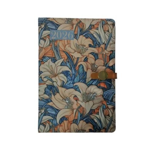 Terminarz 2026 dzienny A5 klips kwiaty