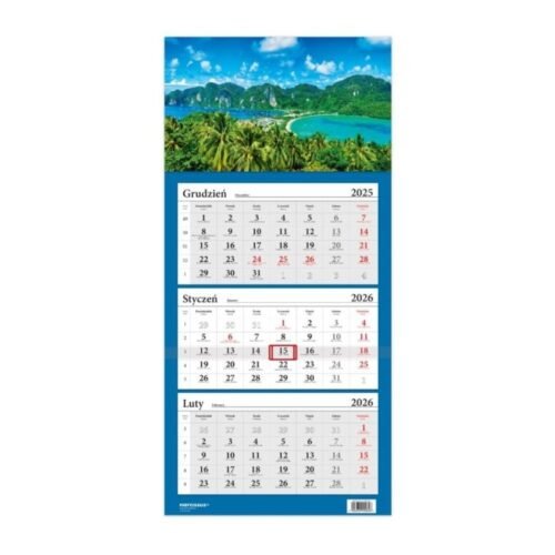 Kalendarz 2026 trójdzielny Lux Tajlandia HELMA