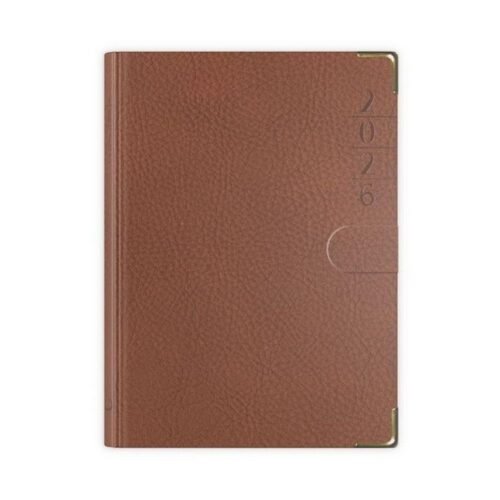 Terminarz 2026 B7 lux z zapinką brązowy