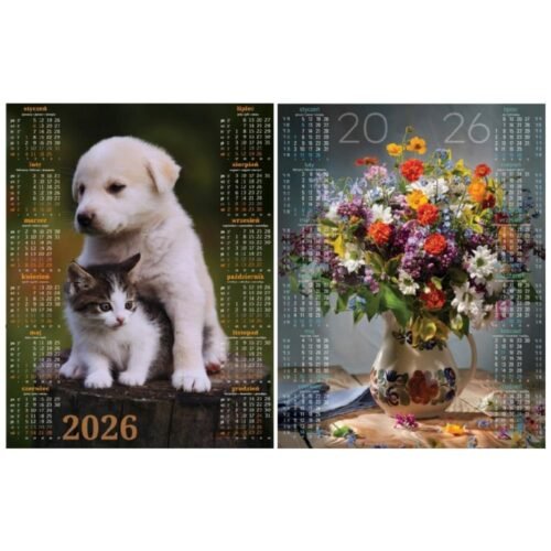 Kalendarz 2026 plakatowy MIX (18szt)