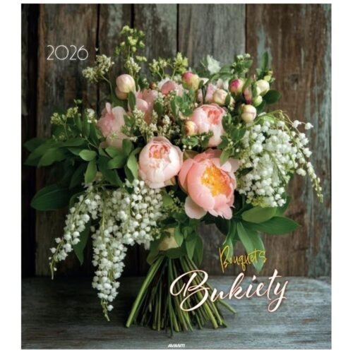 Kalendarz 2026 ścienny 32x32cm Bukiety