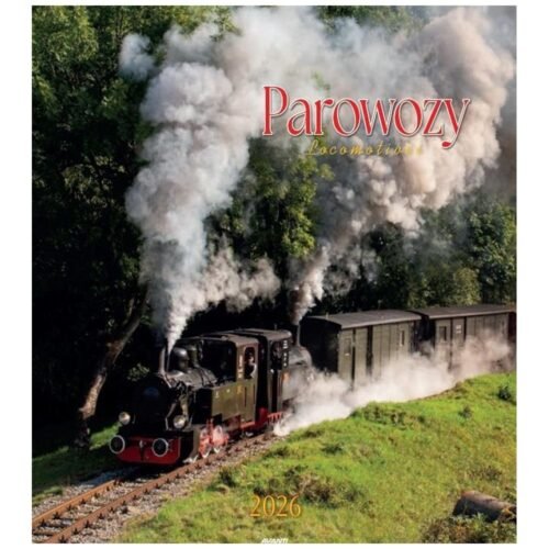 Kalendarz 2026 ścienny 32x32cm Parowozy