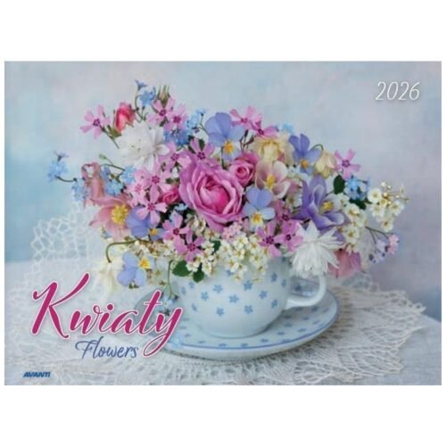Kalendarz 2026 ścienny albumowy 28,5x20cm Kwiaty