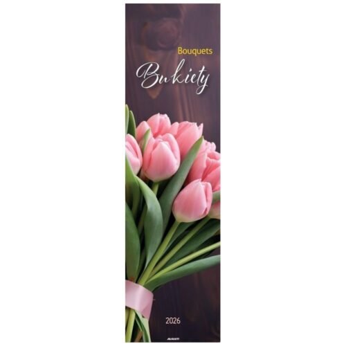 Kalendarz 2026 ścienny paskowy 13x46cm Bukiety