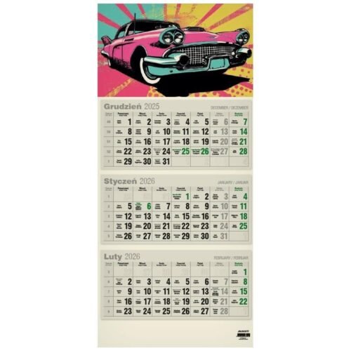 Kalendarz 2026 trójdzielny płaski eko MIX