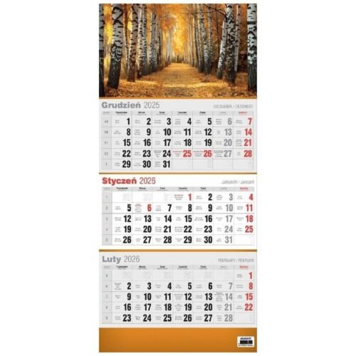 Kalendarz 2026 trójdzielny 3D MIX