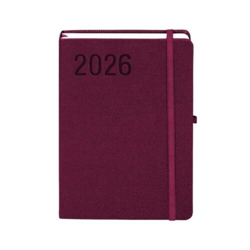 Kalendarz 2026 A5 Rubi bordowy DNS