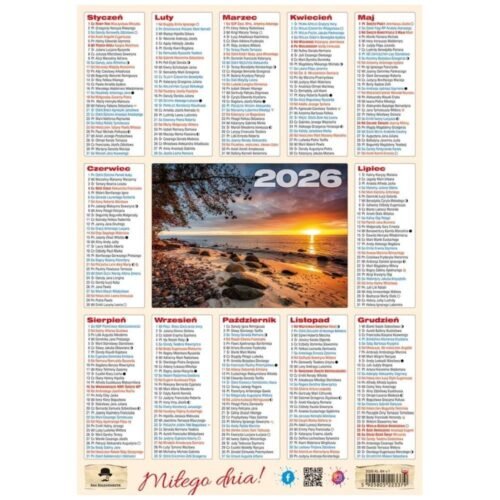 Kalendarz 2026 listkowy