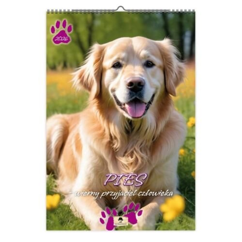 Kalendarz 2026 A3 ścienny pis wierny przyjaciel