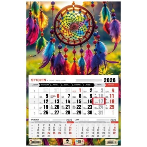 Kalendarz 2026 jednodzielny łapacz snów