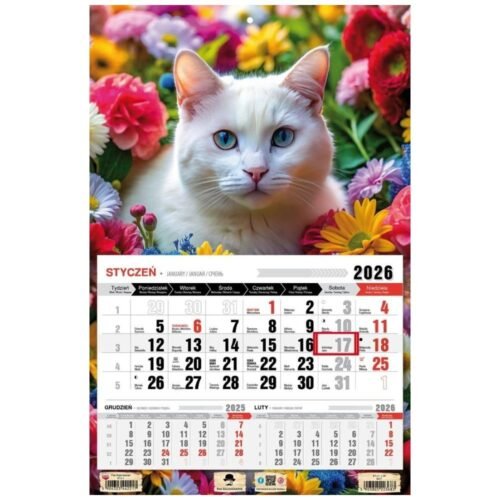 Kalendarz 2026 jednodzielny kot