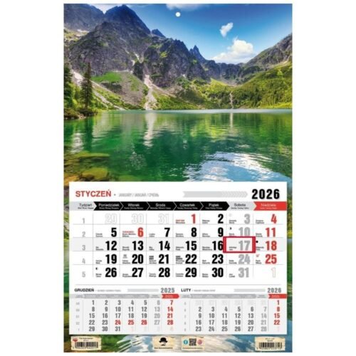 Kalendarz 2026 jednodzielny tatry