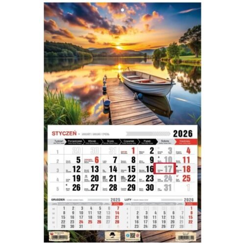 Kalendarz 2026 jednodzielny mazury