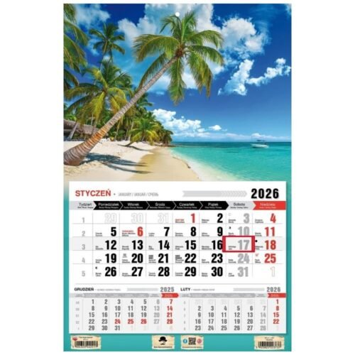 Kalendarz 2026 jednodzielny tropiki