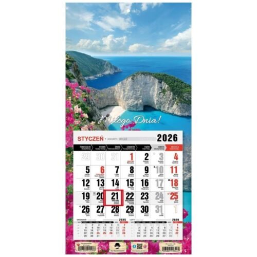 Kalendarz 2026 jednodzielny mini Grecja