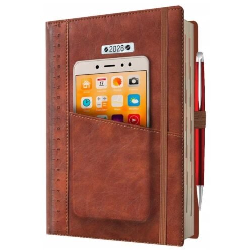 Kalendarz 2026 A5 dzienny z kieszonką i gumką