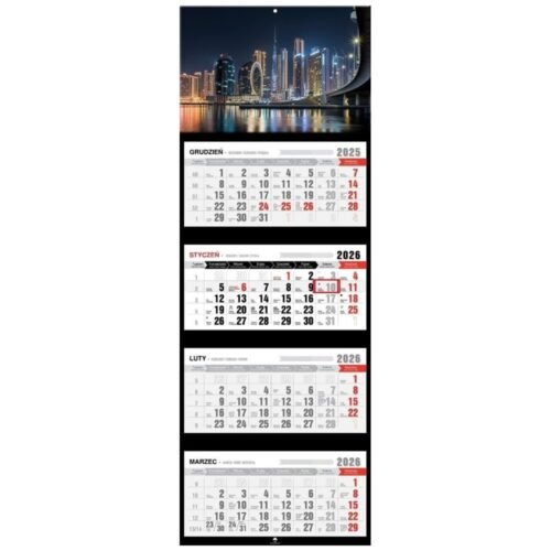 Kalendarz 2026 czterodzielny premium city