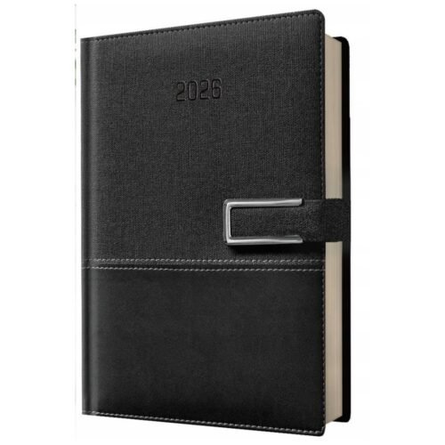 Kalendarz 2026 A5 dzienny biznes klasyczny czarny