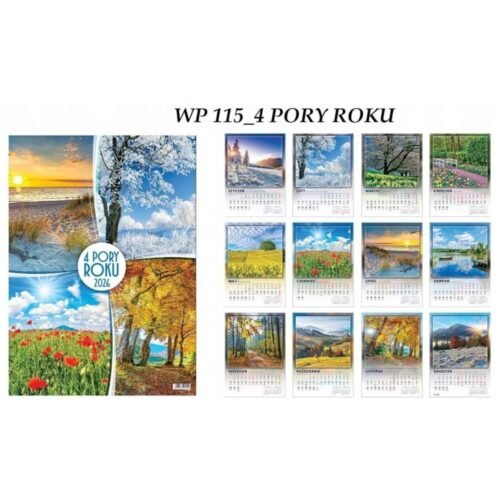 Kalendarz 2026 wieloplanszowy 4 pory roku