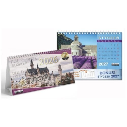 Kalendarz 2026 biurkowy Podróże