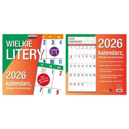 Kalendarz 2026 ścienny Classic Wielkie litery