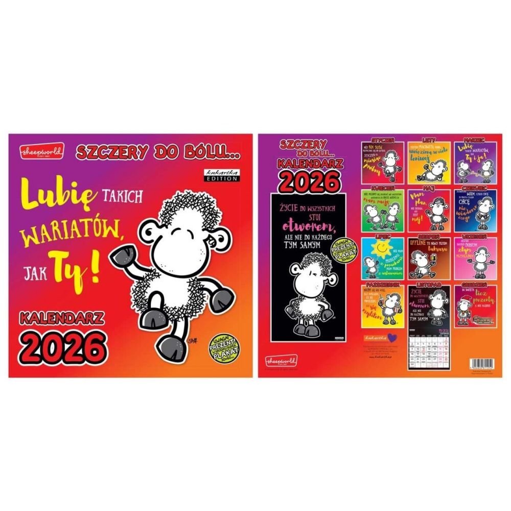 Kalendarz 2026 ścienny Classic Sheepworld szczery