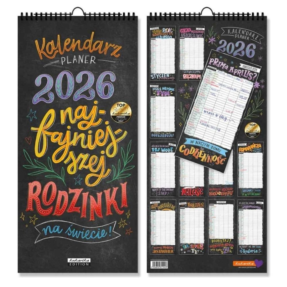Kalendarz 2026 ścienny planer Najfajniejszej...