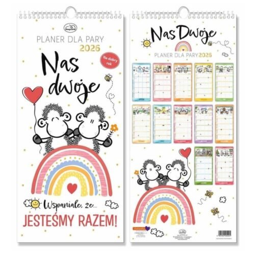 Kalendarz 2026 ścienny planer Sheepworld dla pary