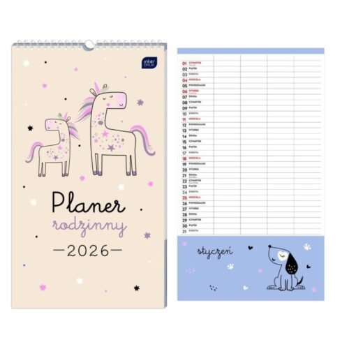 Kalendarz 2026 planer rodzinny 25x43 Piccolo