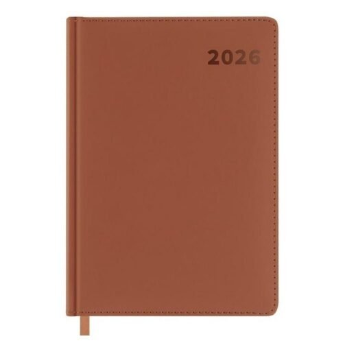 Kalendarz książkowy 2026 A5 brązowy EASY
