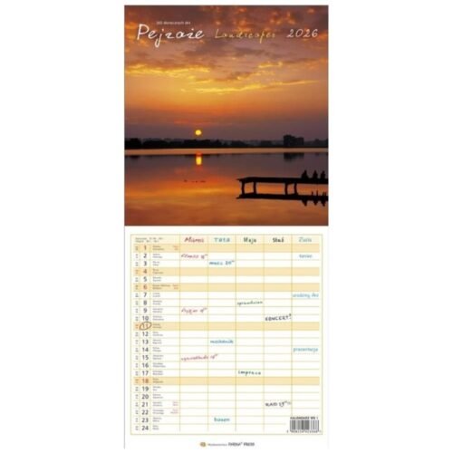 Kalendarz 2026 wieloplanszowy wąski - Pejzaże