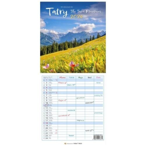 Kalendarz 2026 wieloplanszowy wąski - Tatry
