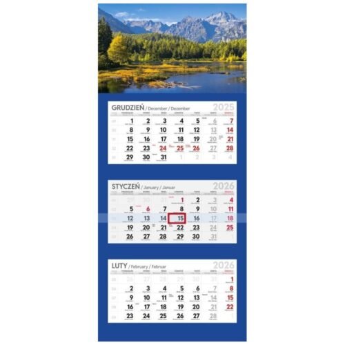 Kalendarz 2026 trójdzielny Lux MIX