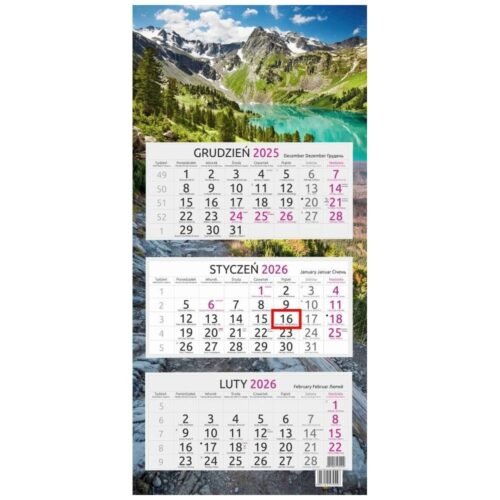 Kalendarz 2026 trójdzielny Ałtaj