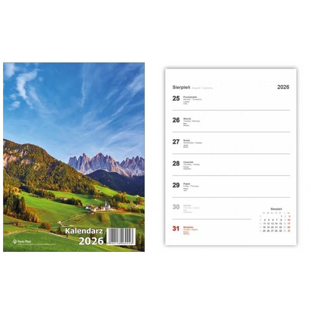 Kalendarz 2026 biurkowy pionowy mix