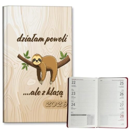 Kalendarz 2026 A6 tygodniowy Leniwiec z klasą