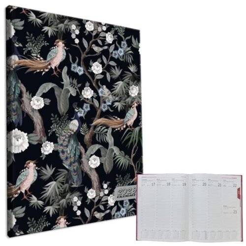 Kalendarz 2026 A4 tygodniowy Botanique Pawie