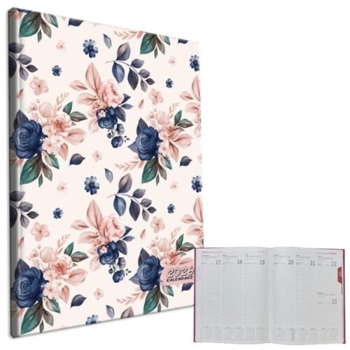 Kalendarz 2026 A4 tygodniowy Niebieskie Róże