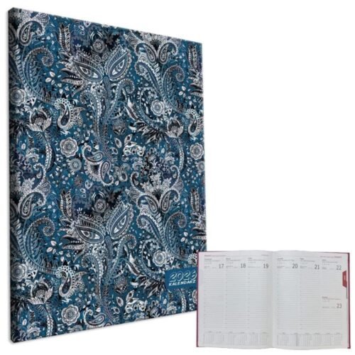 Kalendarz 2026 A4 tygodniowy Ornament Blue