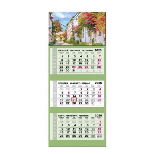 Kalendarz 2026 trójdzielny LUX gł. wypukła Kanary