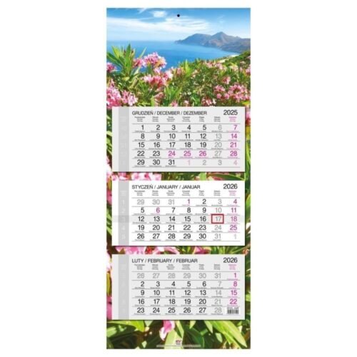 Kalendarz 2026 trójdzielny główka płaska Grecja