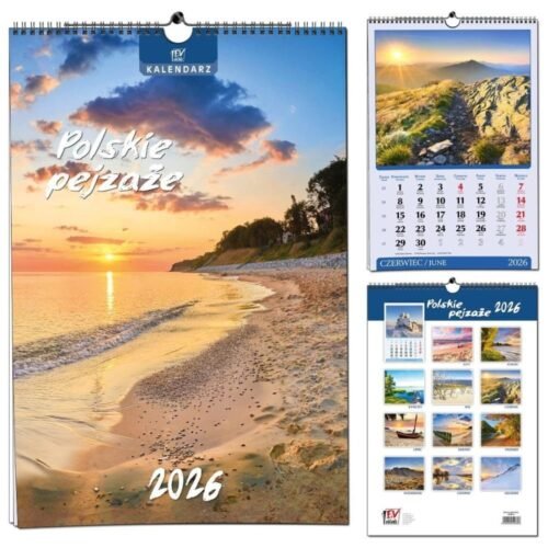Kalendarz 2026 B3 13 planszowy Polskie Pejzaże