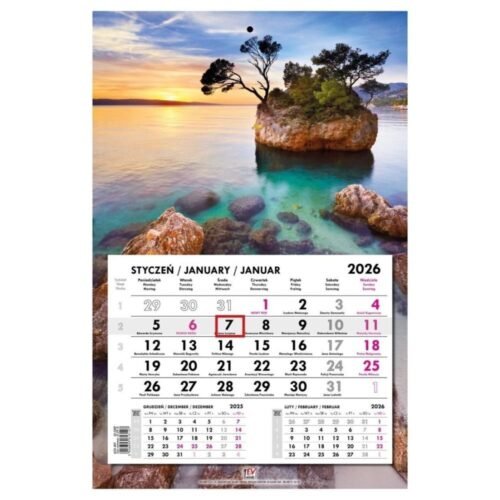 Kalendarz 2026 jednodzielny gł. płaska Chorwacja