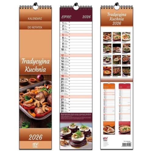 Kalendarz 2026 paskowy 13 planszowy Kuchnia