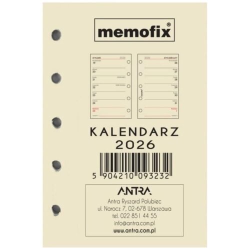 Wkład kalendarzowy 2026 Memofix A7 TNS