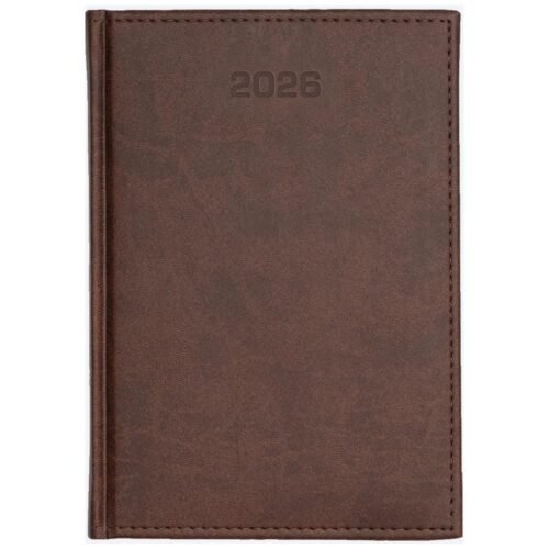 Kalendarz 2026 dzienny A4 Vivella ciemny brąz