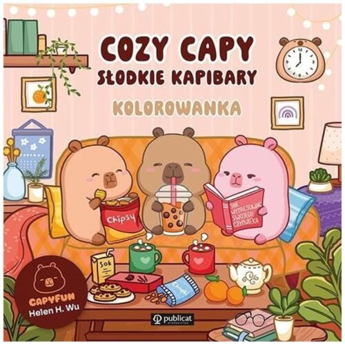 Cozy Capy. Słodkie kapibary. Kolorowanka